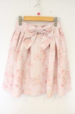 Preview of 花柄リボンスカート  ピンク