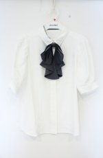 画像1: an another angelus / ドレープタイ付きシャツ F シロ×グレー O-26-09-27-063-CA-BL-OW-OS (1)