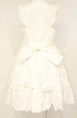 画像6: metamorphose / はしごレースピンタックリボンジャンパースカート 2 シロ O-26-09-27-004-ME-OP-OW-OS (6)