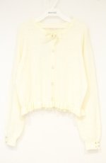 画像1: m petit by misako / TT*AOKリボンツキカーディガン L キナリ O-26-09-27-005-LO-TO-OW-OS (1)