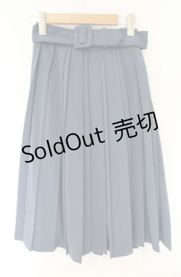 Preview of 太ベルト付きミックスプリーツスカート F ブルー