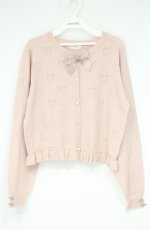 画像1: m petit by misako / TT*AOKリボンツキカーディガン L ピンク O-26-09-27-006-LO-TO-OW-OS (1)