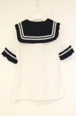 画像4: Secret Honey / テープレースセーラーブラウス  シロ×ネイビー O-26-09-27-009-CA-BL-OW-OS (4)