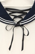 画像3: Secret Honey / スピンドルセーラーオフショルブラウス  シロ×ネイビー O-26-09-27-010-CA-BL-OW-OS (3)