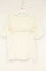 画像3: LIZ LISA / 半袖メッセージリボンセーラーブラウス  アイボリー×ピンク O-26-09-27-012-LO-BL-OW-OS (3)