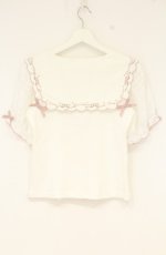 画像4: LIZ LISA / レースアップセーラーリブカットブラウス  シロ×ピンク O-26-09-27-013-LO-TO-OW-OS (4)