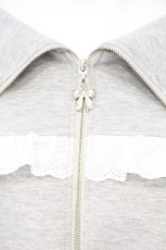 画像2: Honey Cinnamon / コットンレースビッグカラーセットアップ F グレー O-26-09-28-052-LO-OP-IG-OS (2)