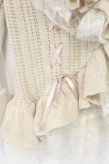 画像3: axes femme / フリル襟編み上げニットボレロ M キナリ O-26-09-28-062-AX-TO-OW-OS (3)