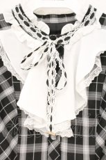画像2: Secret Honey / チェック柄レースリボンワンピース 2 クロ O-26-09-28-071-CA-OP-YM-OS (2)