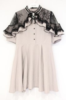 Rojita / ショルダーオーバーレースラッフルワンピース ピンクベージュ