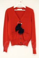 画像1: Jane Marple / Ribbon corsage カーディガン M アカ×ネイビー O-26-09-28-074-JM-TO-IG-OS (1)