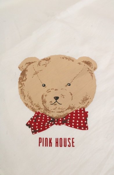 PINK HOUSE / くまプリント大判ストール シロ O-26-09-29-1045-LO-ZA