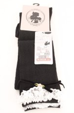 画像1: Cherirulu Chocola / ECMYOVKレースリボン　オーバーニー 23~25cm クロ×シロ O-26-09-29-1017-LO-ZA-OW-OS (1)