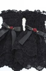画像3: axes femme / ローズリボンレースカフス  クロ O-26-09-29-1024-AX-ZA-IG-OS (3)