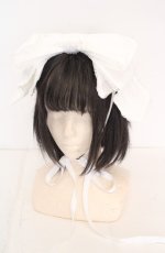 画像1: metamorphose / はしごレースリボンヘッドドレス  シロ O-26-09-29-1003-ME-AC-OW-OS (1)