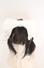 画像2: metamorphose / はしごレースリボンヘッドドレス  シロ O-26-09-29-1003-ME-AC-OW-OS (2)
