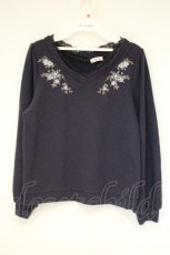 画像1: axes femme / Vネック刺繍入プルオーバー M パープル O-26-09-29-071-AX-TO-OW-OS (1)