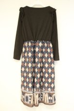 画像3: axes femme / ドッキングワンピース M ブラウン系 O-26-09-29-074-AX-OP-OW-OS (3)