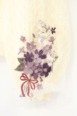 画像3: axes femme / ブーケ刺繍×チュール袖カーディガン M キナリ O-26-09-29-075-AX-TO-OW-OS (3)