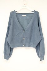 画像1: axes femme / ビジュー釦使い透かし編みカーディガン M ブルー O-26-09-29-085-AX-TO-OW-OS (1)
