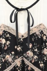 画像2: axes femme / ビスチェ切替バラ柄ワンピース M クロ O-26-09-29-008-AX-OP-OW-OS (2)