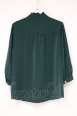 画像3: axes femme / 七分袖ジャボブラウス M グリーン O-26-09-29-088-AX-BL-OW-OS (3)