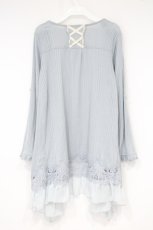 画像3: axes femme / 裾シフォンフリルボレロ M ミントブルー O-26-09-29-092-AX-TO-OW-OS (3)