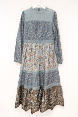 画像1: axes femme NOSTALGIE / 花柄ｘ刺繍スタンドワンピース M グリーン系 O-26-09-29-097-AX-OP-OW-OS (1)