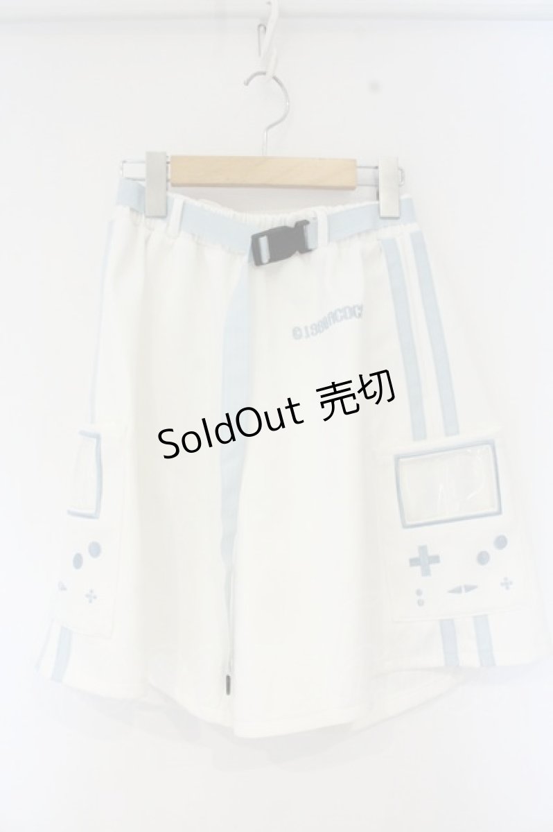 画像1: ACDC RAG / GAME OVERハーフパンツ  ホワイト×サックス O-26-10-01-035-PU-PA-IG-OS (1)