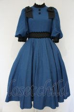 画像1: Innocent World / Classy Ribbonワンピース M ブルー×クロ O-26-10-01-036-IW-OP-OW-OS (1)