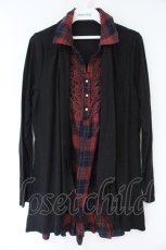 画像1: axes femme / レイヤードチュニック M ブラックｘレッド O-26-10-01-052-AX-TO-YM-OS (1)