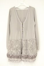 画像1: axes femme / 裾デザインロングカーデ M グレージュ O-26-10-01-1001-AX-TO-OW-OS (1)