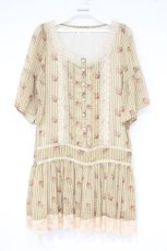 画像1: axes femme / 花がらストライプチュニック M ベージュ系 O-26-10-01-1033-AX-TO-OW-OS (1)