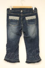 画像3: axes femme / 刺繍入りクロップドデニムパンツ L インディゴ O-26-10-01-1035-AX-PA-OW-OS (3)