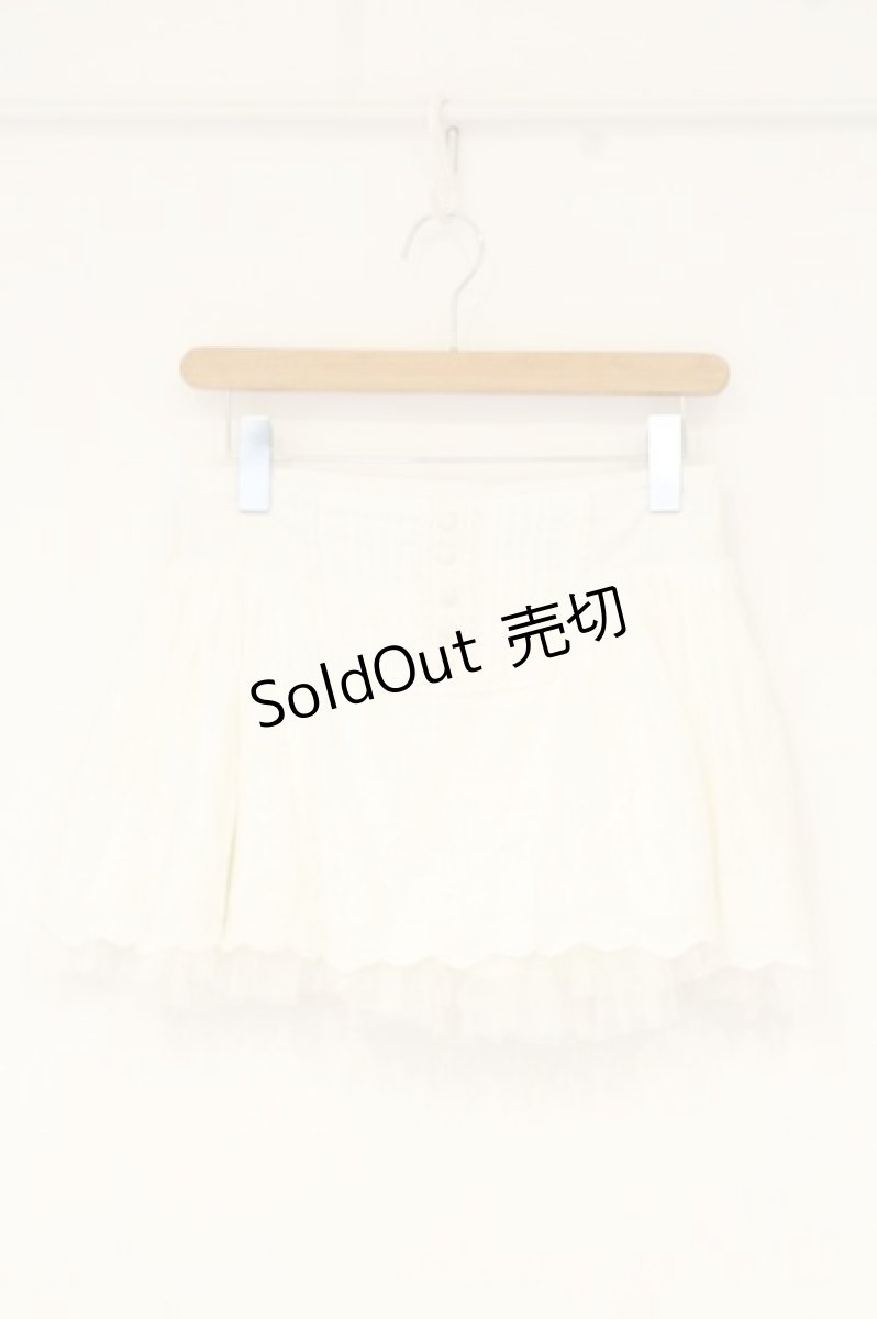 画像1: TRALALA / 刺繍レースミニスカート  シロ O-26-10-01-1036-LO-SK-OW-OS (1)