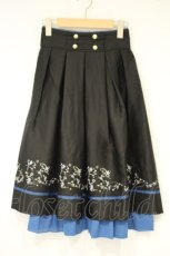 画像1: axes femme POETIQUE / スパークル刺繍配色スカート M クロ O-26-10-01-1042-AX-SK-IG-OS (1)