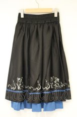 画像3: axes femme POETIQUE / スパークル刺繍配色スカート M クロ O-26-10-01-1042-AX-SK-IG-OS (3)