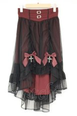 画像1: NIBBLE POISON / ゴシックフィッシュテールスカート M ワイン×クロ O-26-10-01-1047-LO-SK-IG-OS (1)