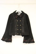 画像1: axes femme / 刺繍入ジャガード切替コート M クロ O-26-10-01-1057-AX-CO-IG-OS (1)