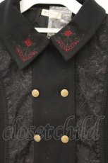 画像2: axes femme / 刺繍入ジャガード切替コート M クロ O-26-10-01-1057-AX-CO-IG-OS (2)