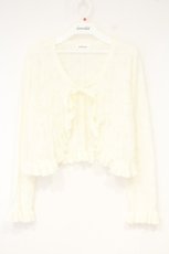 画像1: melume / makiコラボ さくらんぼ透かし編みボレロ M シロ O-26-10-01-1063-LO-TO-IG-OS (1)