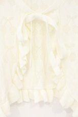 画像2: melume / makiコラボ さくらんぼ透かし編みボレロ M シロ O-26-10-01-1063-LO-TO-IG-OS (2)