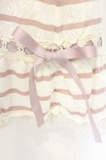 画像3: axes femme / モチーフレース使いボーダーチュニック M キナリ×ピンク O-26-10-01-1007-AX-TO-OW-OS (3)