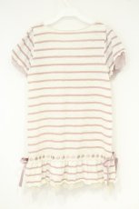 画像4: axes femme / モチーフレース使いボーダーチュニック M キナリ×ピンク O-26-10-01-1007-AX-TO-OW-OS (4)