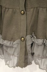 画像2: axes femme / 裾フリルニットロングカーディガン M カーキグリーン O-26-10-01-1011-AX-TO-OW-OS (2)