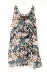 画像1: axes femme / 花がらチュニックワンピース M グリーン×ブラウン O-26-10-01-1013-AX-OP-OW-OS (1)