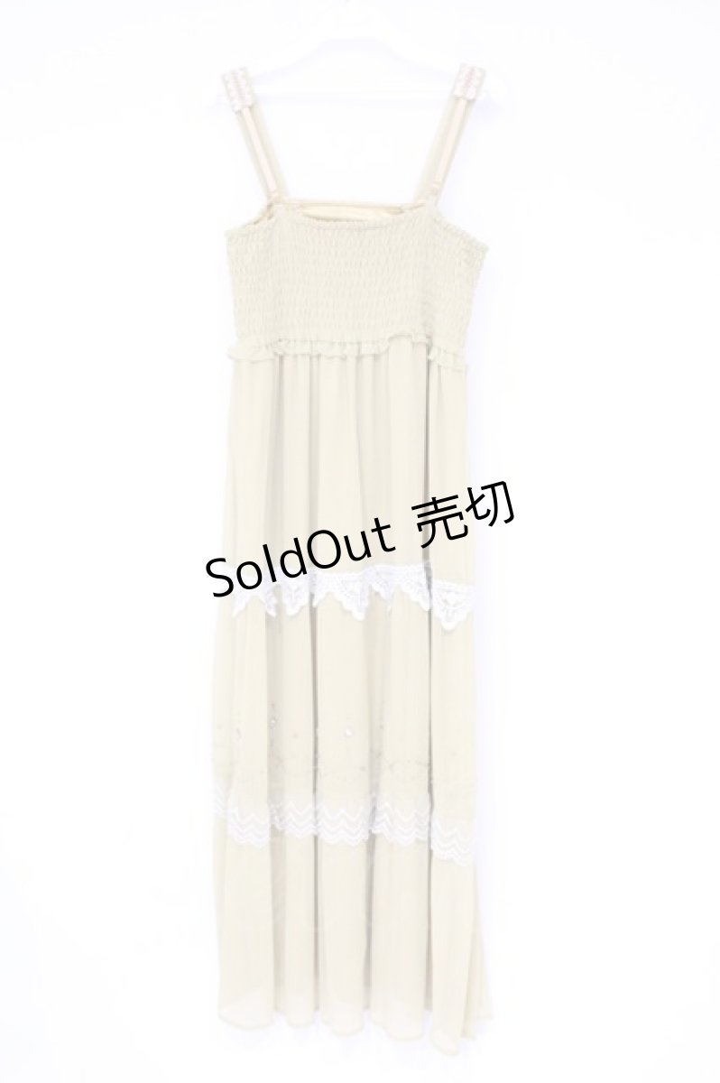 画像4: axes femme / ラメレース使いキャミワンピース M イエロー O-26-10-01-1014-AX-OP-OW-OS (4)