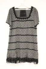 画像1: axes femme / フロッキードットカットチュニック M クロ O-26-10-01-1018-AX-TO-OW-OS (1)