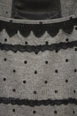 画像2: axes femme / フロッキードットカットチュニック M クロ O-26-10-01-1018-AX-TO-OW-OS (2)