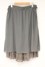 画像3: axes femme / 裾レース使い楊柳重ねパンツ M グリーン O-26-10-01-1022-AX-TO-OW-OS (3)